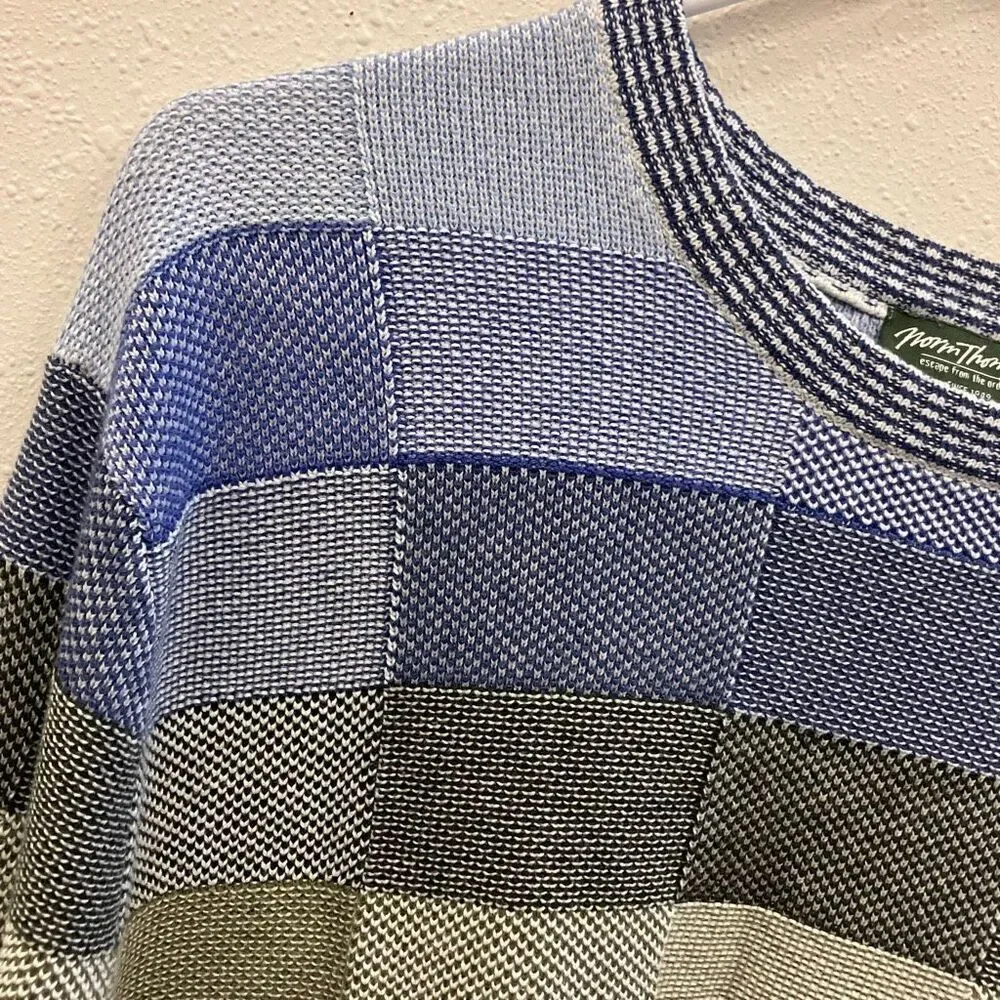 Norm Thompson Colorful patchwork Crewneck Sweater XXL Preppy Academia Grandpa #7
